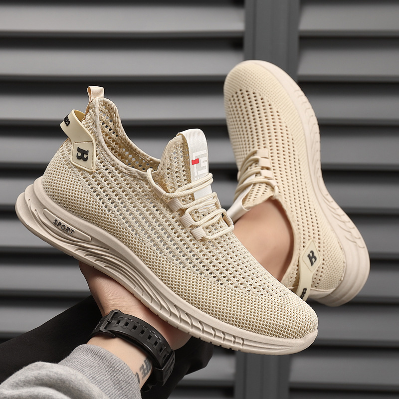 Sepatu Rajut Jaring Ringan Pri - Shock Absorbing Gym Trainers ulasan dan harga